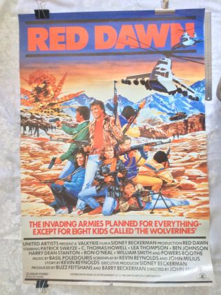 Red Dawn Rare Us One Sheet Movie Poster Cold War Teen Action Propaganda