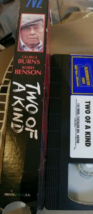 TWO OF A KIND (VHS) starring George Burns Robbie Benson RARE OOP HTF Blockbuster 4