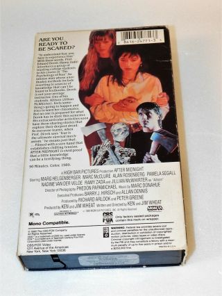 HORROR AFTER MIDNIGHT VHS TAPE CBS FOX 1990 MGM/UA RARE OOP 2