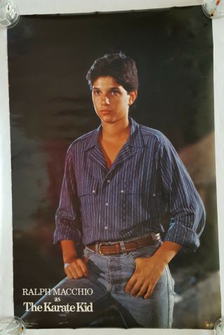 Rare.  Vintage The Karate Kid Poster 21x33 " Movie Ralph Macchio 80s (1986)