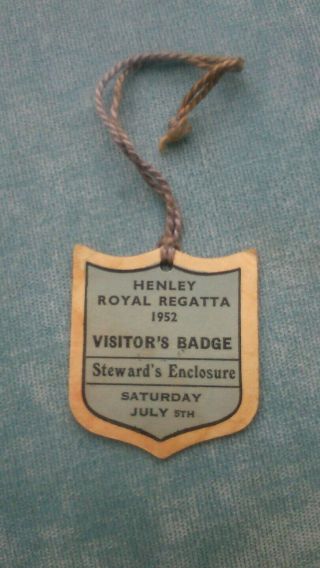 Henley Royal Regatta 1952 stewards enclosure members visitors badge ext rare uk 3