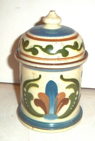 Rare Antique Allervale Pottery Tobacco Pot - With Motto