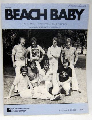 Rare Vintage Beach Boys Picture Cover Sheet Music Beach Baby Screen Gems