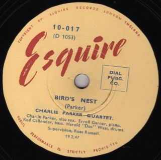 Rare Charlie Parker Quartet 78 Bird 