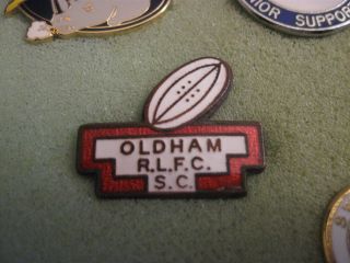 Rare Old Oldham Rugby League Football Club Enamel Brooch Pin Badge