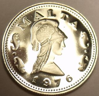 Rare Proof Malta 1976 2 Cents Penthesilea Queen Of The Amazons