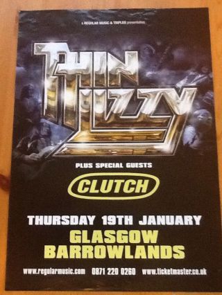 Thin Lizzy,  Clutch,  Poster,  Rare,  Collectable,  Rock,  Memorabilia,  Concerts,  Gigs