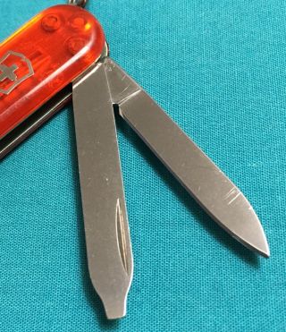 RARE Victorinox Swiss Army Knife - Orange Translucent Classic SD Multi Tool Logo 3
