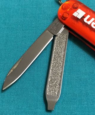 RARE Victorinox Swiss Army Knife - Orange Translucent Classic SD Multi Tool Logo 4