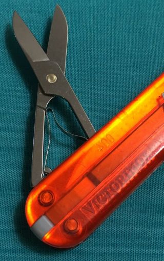 RARE Victorinox Swiss Army Knife - Orange Translucent Classic SD Multi Tool Logo 5