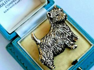 Vintage Jewellery Rare Adorable Bronze Terrier Dog brooch signed Gerry ' s 50 ' s 3