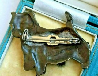 Vintage Jewellery Rare Adorable Bronze Terrier Dog brooch signed Gerry ' s 50 ' s 5