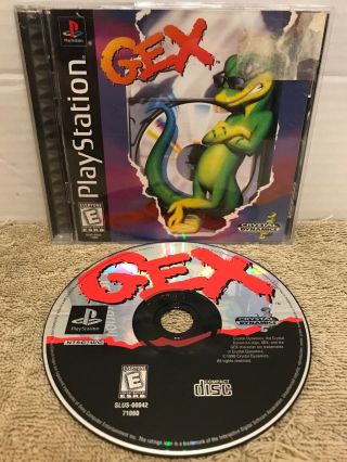 Gex (sony Playstation 1 Ps1) Complete Black Label Release Rare