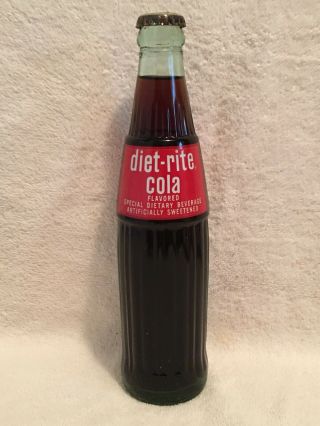 Full 10oz Diet - Rite Acl Soda Bottle [rare With City] Greensboro,  N.  C.