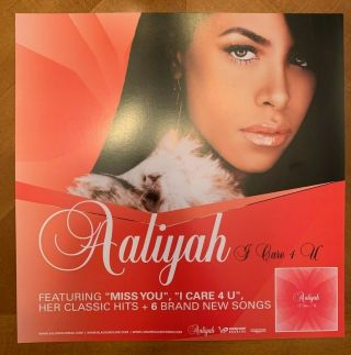 Aaliyah 2002 Rare Promotional Poster 12x12 I Care 4 U