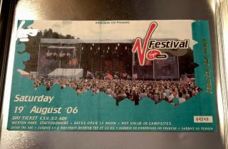 V Festival Ticket Stub - 19th August 2006 Weston Park - Rare Gig Memorabilia