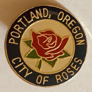 Portland Oregon City Of Roses Souvenir Pin Badge Rare Vintage (j2)