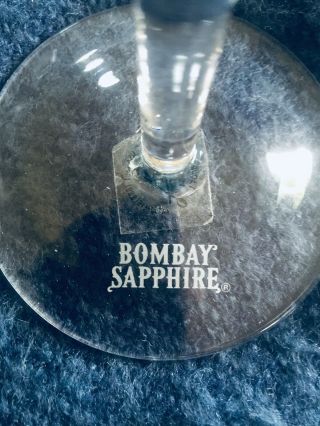 Vtg.  RARE BOMBAY SAPPHIRE Martini Glass (1) 2