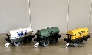 Thomas Trackmaster Carriages Tanker Cars X 3 Rare Ec