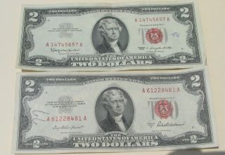 2,  1=3 Big Rare: 2 Red Seal Us$2 Bill (one1953 & One1963),  1 Old Cent Us Coin