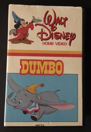 Vintage 1980’s Disney Dumbo Betamax Cassette Movie Beta Video Rare