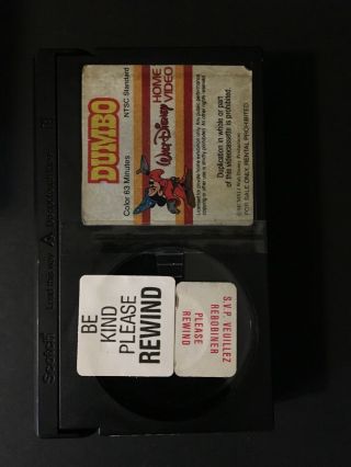 Vintage 1980’s DISNEY DUMBO Betamax Cassette Movie Beta Video RARE 4