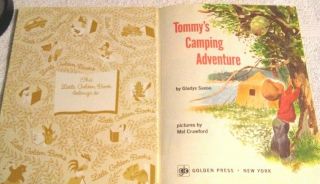 Rare Vintage Little Golden Book Tommy ' s Camping Adventure (C) Edition 1972 3