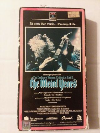 The Metal Years Vhs 1989,  Rare