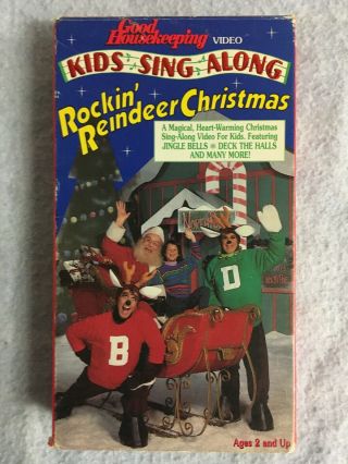 Good Housekeeping Kids Sing Along Rockin Reindeer Christmas Vhs Rare Santa