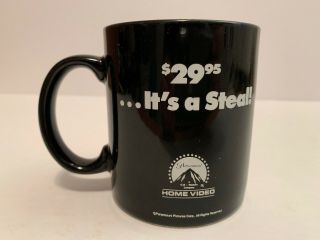 Vintage 1990’s BEVERLY HILLS COP Black Promo Movie Rental Coffee Mug RARE 2