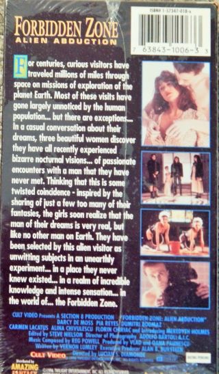 FORBIDDEN ZONE ALIEN ABDUCTION VHS 1990S Rare Screener DARCY DE MOSS,  PIA REYES 2