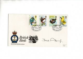 David Attenborough “birds” 1980 Signed Gb Rnli Fdc Rare Postmark