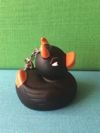 RARE Black AXE Devil Rubber Duck Discontinued Keychain 2 