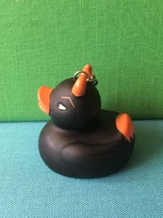 RARE Black AXE Devil Rubber Duck Discontinued Keychain 2 