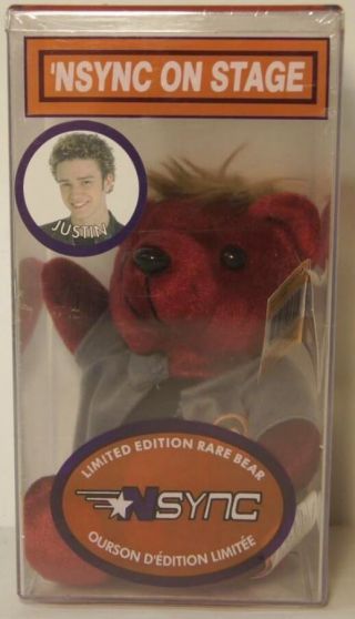 Nsync On Stage Limited Edition Rare Bear - Justin In Package
