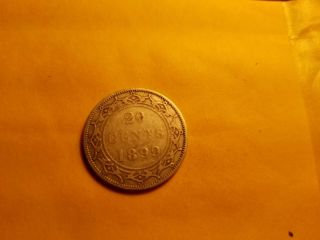 1899 Newfoundland 20 Cent Rare Silver Coin.