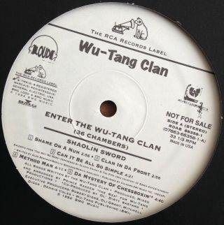 Wu - Tang Clan - Enter The Wu - Tang Clan (36 Chambers) Wlp Promo Lp 1994 Rare