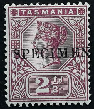 Rare 1892 - Tasmania Australia 2 1/2d Purple Tablet Stamp Specimen