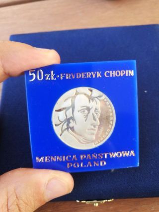 Poland 50 Zlotych 1972 Unc Proba,  Silver Fryderyk Chopin Rare