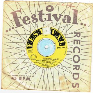 Bill Haley And His Comets - Rock Around The Clock - Rare 7 " 45 Vinyl Record 1958