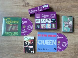 Queen - Bundle - 2 Rare Cd Singles,  Cassette Single And Album And Cd Singles Box