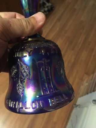 Vintage 1975 Joe St.  Clair Carnival Glass Bell Rare 4