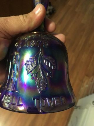 Vintage 1975 Joe St.  Clair Carnival Glass Bell Rare 5
