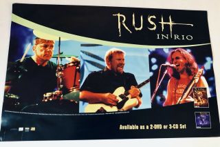 Rush - Rush In Rio Double Sided Promo Poster - Rare -