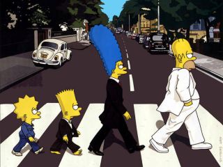 The Simpsons Abbey Road The Beatles Rare Poster
