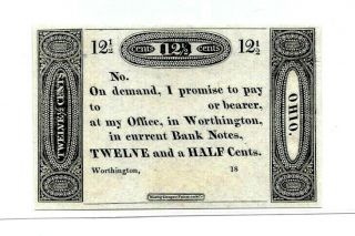 12 & 1/2 Cent (ohio) 1800 