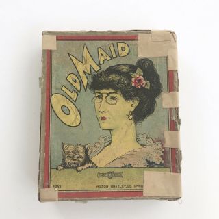 L@@K Rare Antique Early 1900’s Milton Bradley Co.  Old Maid Card Game Complete 2