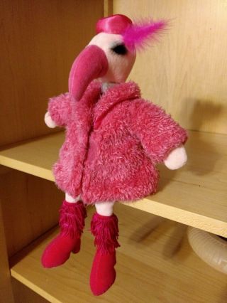 Jellycat Flamingo Plush Pink W/ Pill Box Hat Coat Boots London She 