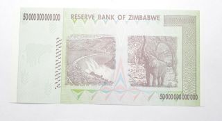 RARE 2008 50 TRILLION Dollar - Zimbabwe - Uncirculated Note - 100 Series 293 2