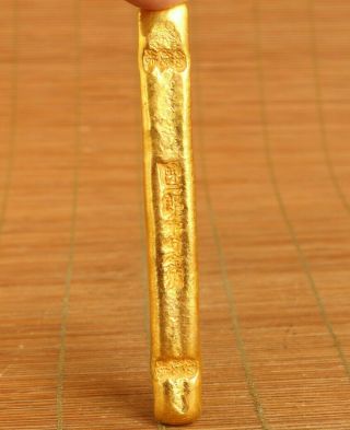 Rare China Old Brass Not Gold Hand Carved Chen Erlang Statue Bar Collectable
